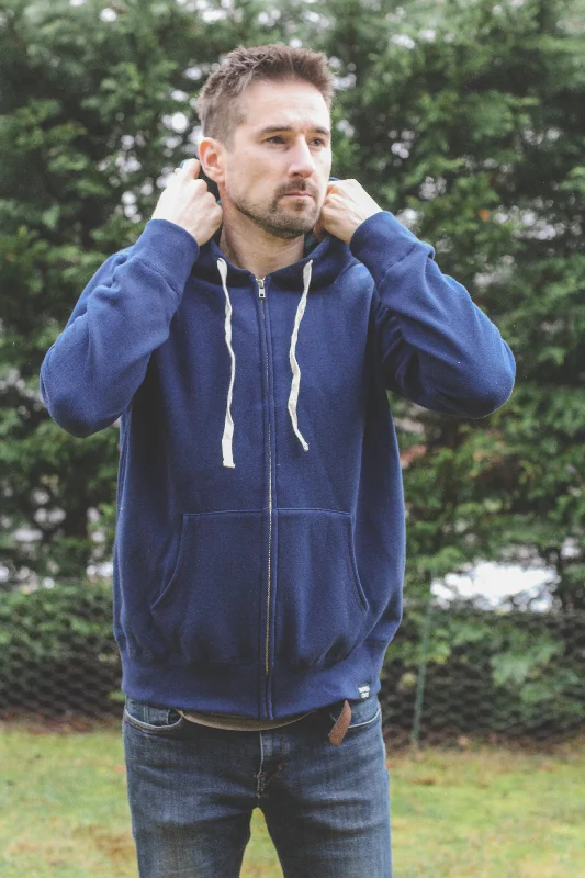 Unisex Zip Up Eco Hoodie - Navy