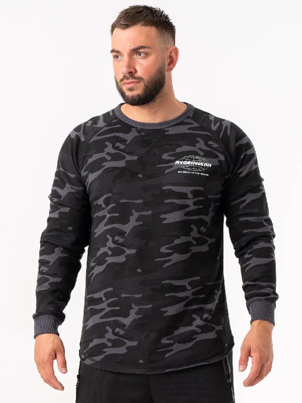 Energy Crew Neck - Black Camo