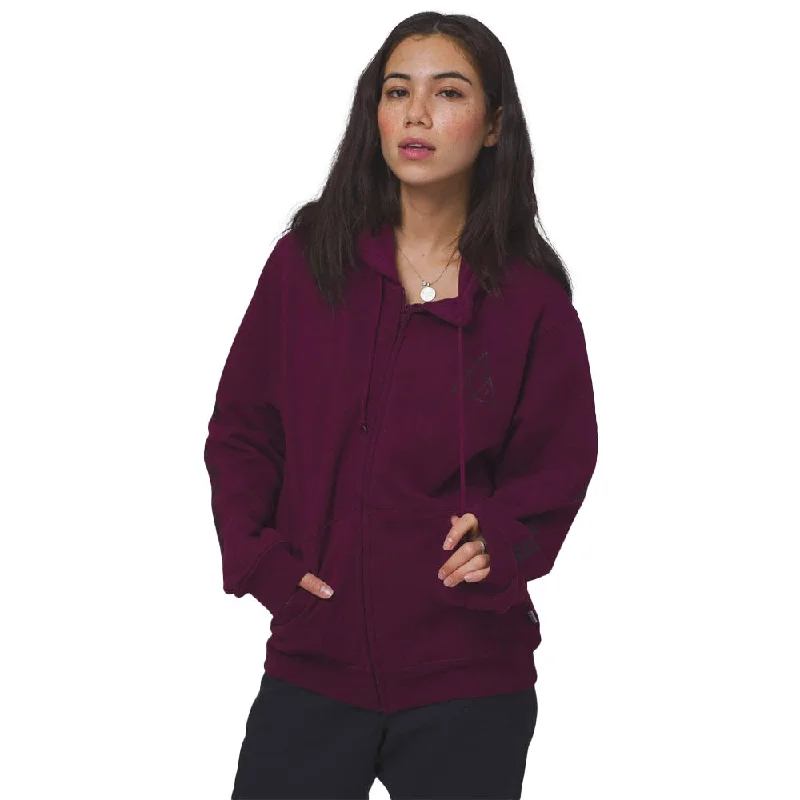 Huf - All Means Triple Triangle Womens Zip Hoodie Bloodstone