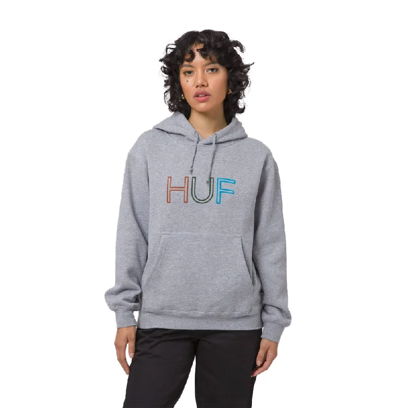 Huf - Huf HD Logo Womens Hoodie Grey Heather