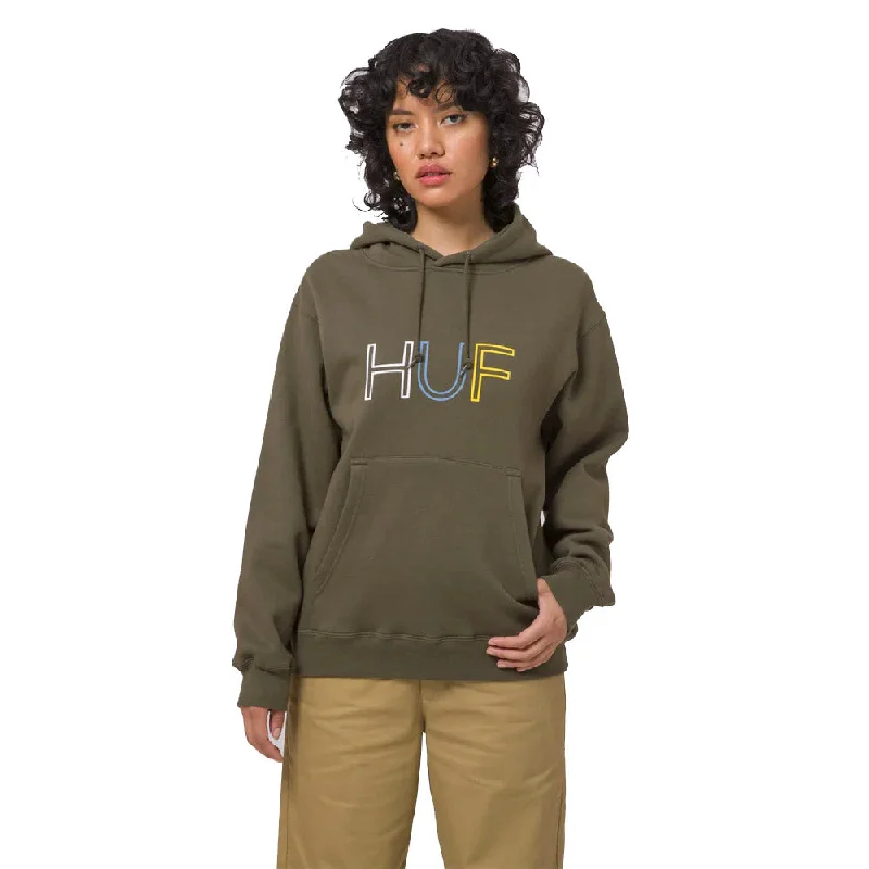 Huf - Huf HD Logo Womens Hoodie Olive