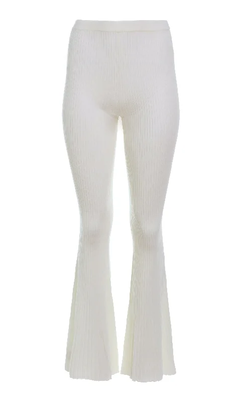 Alicia Knit Pant in Ivory Merino Wool