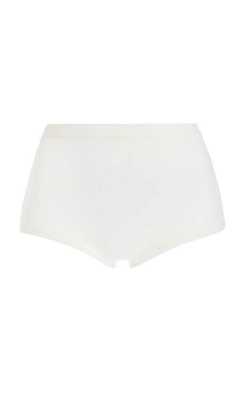 Aris Knit Short in Ivory Merino Wool