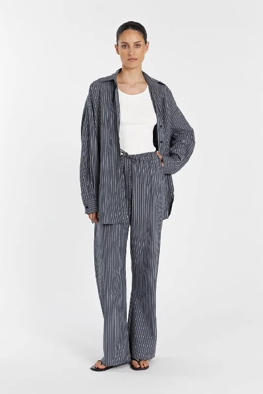 MASON SLATE STRIPE DRAWSTRING PANT