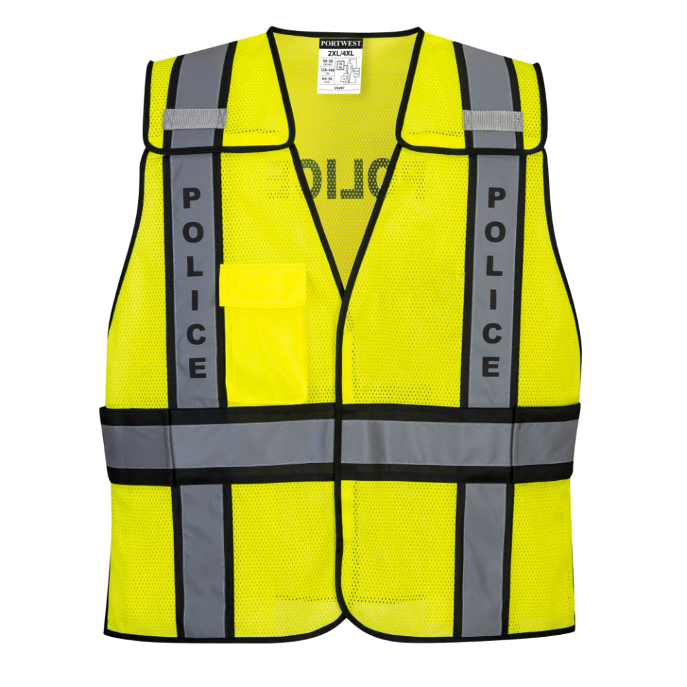 PORTWEST® Police High Visibility Public Safety Vest - ANSI Class 2 - US387