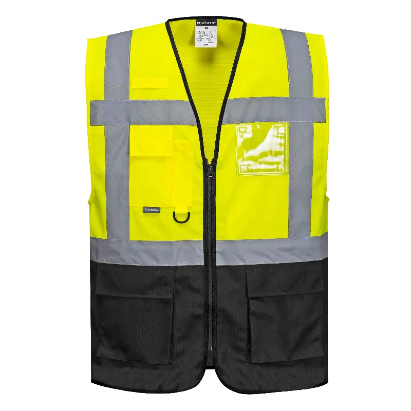 PORTWEST® Warsaw Black Bottom Hi Vis Safety Vest - ANSI Class 1 - UC476