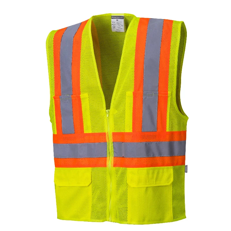 PORTWEST® US371 Tulsa Contrast Hi Vis Mesh Safety Vest - ANSI Class 2