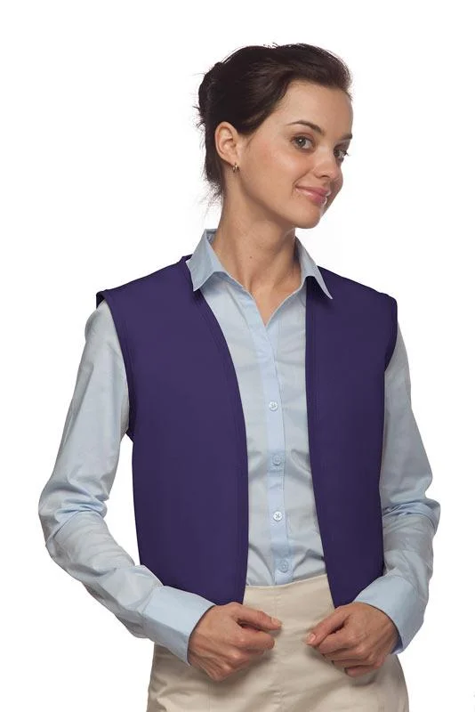 Purple No Buttons Unisex Vest with No Pockets