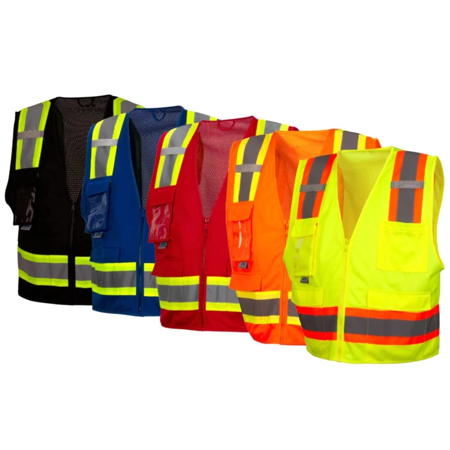 Pyramex® Hi Vis Lightweight Surveyor Safety Vest - RVZ24CP