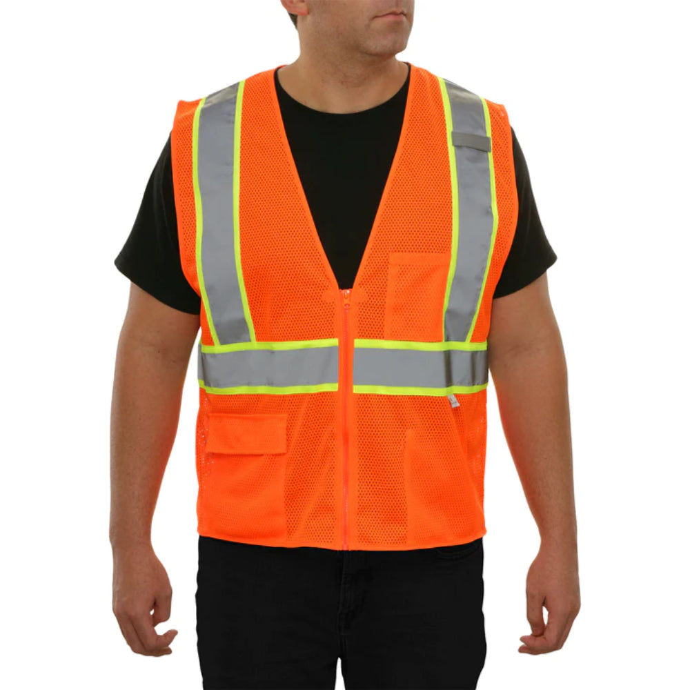 Reflective Apparel® Hi-Vis Economy Mesh Safety Zip Vest - ANSI Class 2 - 586ET