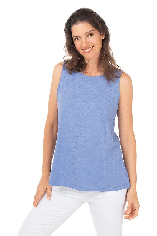 Solid Slub-Knit Seamed Tank