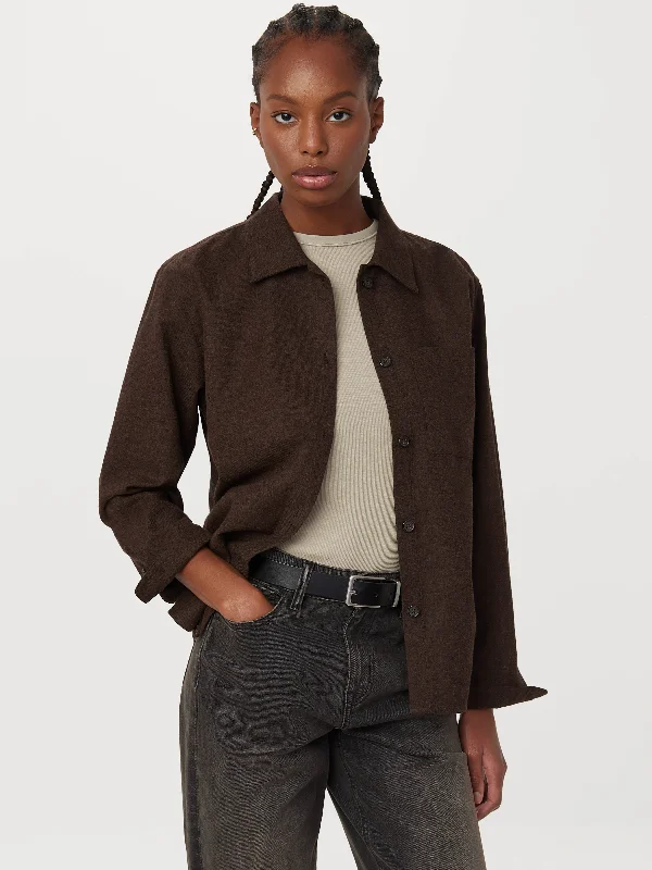 The Flannel Overshirt  in Dark Chocolate