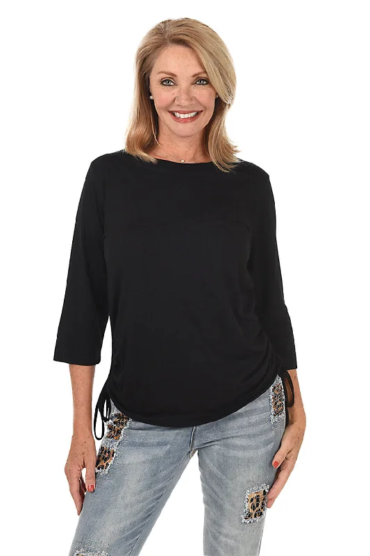 Petite Classic Side Shirred Knit Top