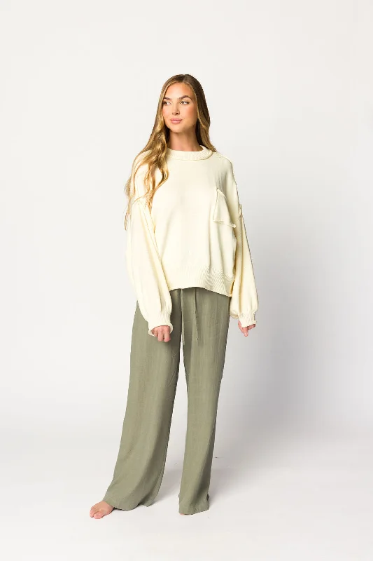 Kaylee Balloon Sleeve Sweater in Provence Cream