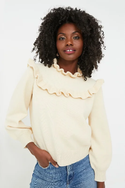 Cream Ruffle Ramona Sweater