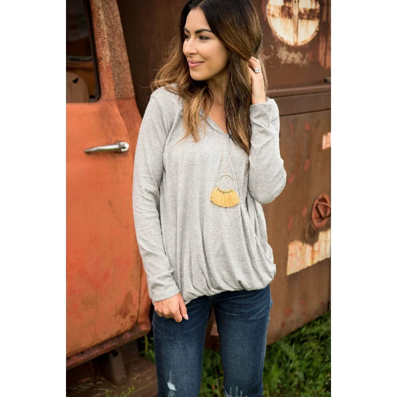 Grey Criss Cross Sweater