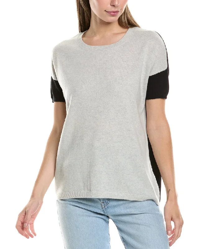 InCashmere Colorblock Cashmere Top