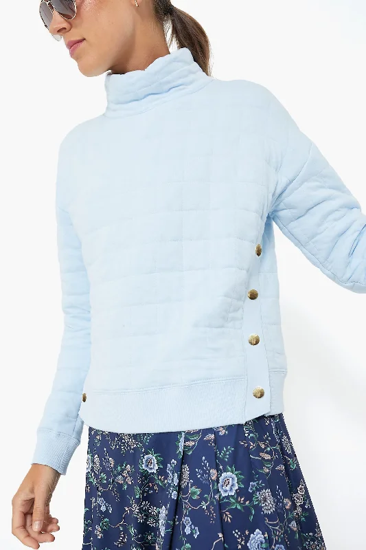 Light Blue Quilted Wright Funnel Neck