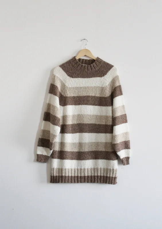 longline wide stripe sweater