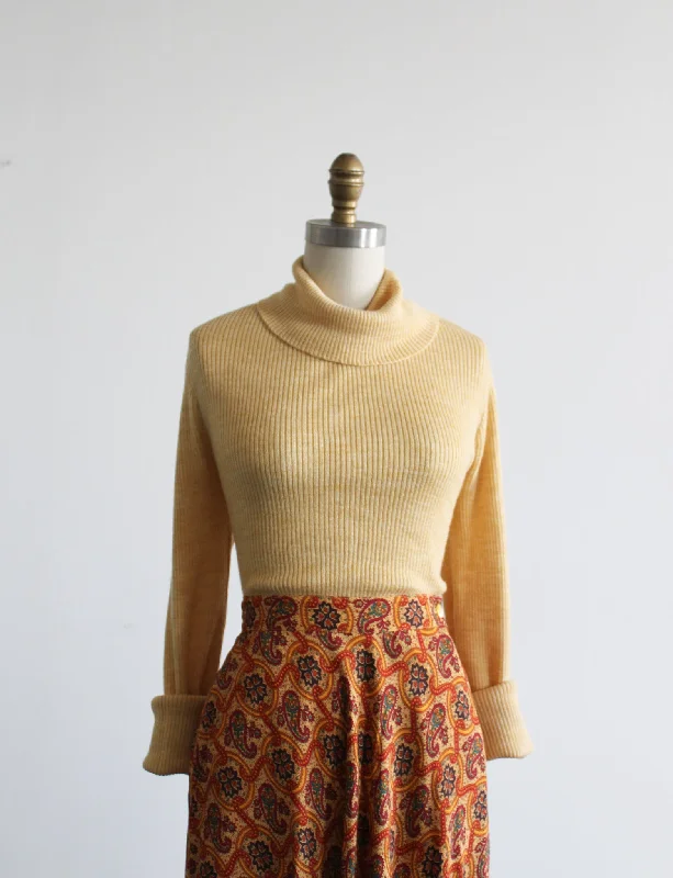 marigold rib knit turtleneck