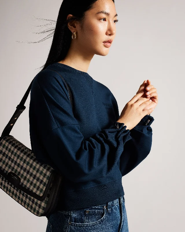 Orietta Sweatshirt With Pleat Detail Navy