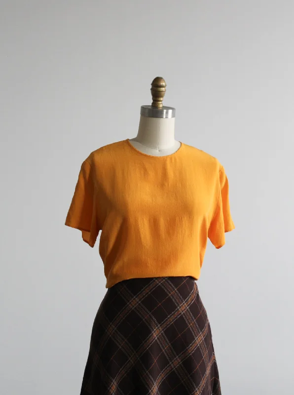 saffron silk tee