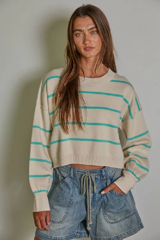 Striped Crew Long Sleeve Sweater