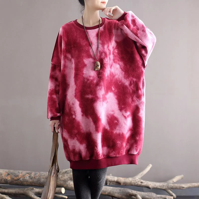 Winter Spring Retro Thick Tie-Dye Long Sweater