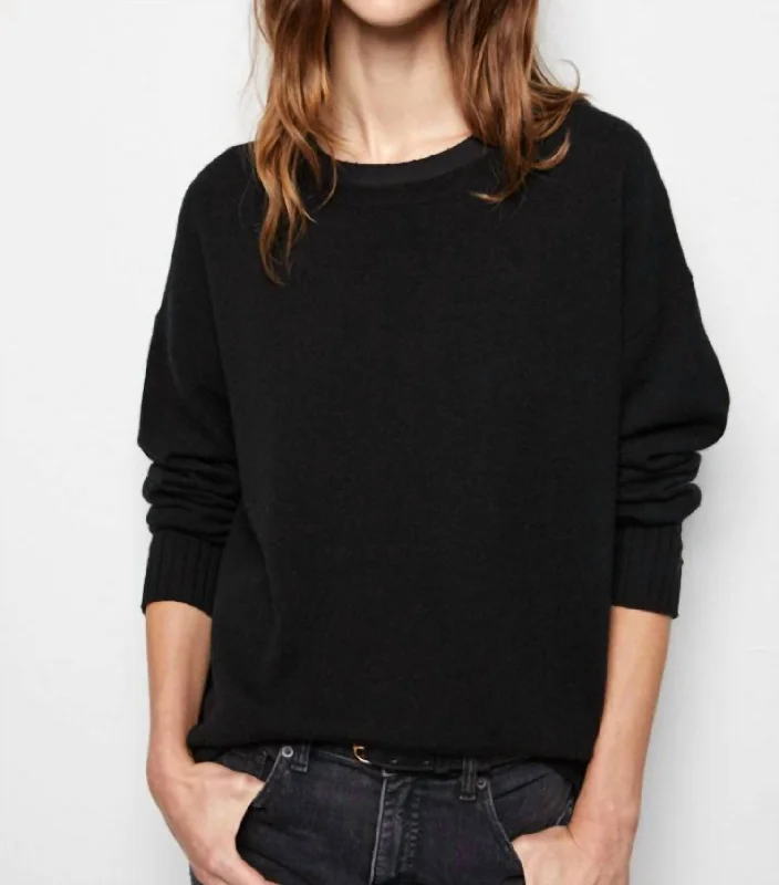 Women's Boyfriend Sweater In Black