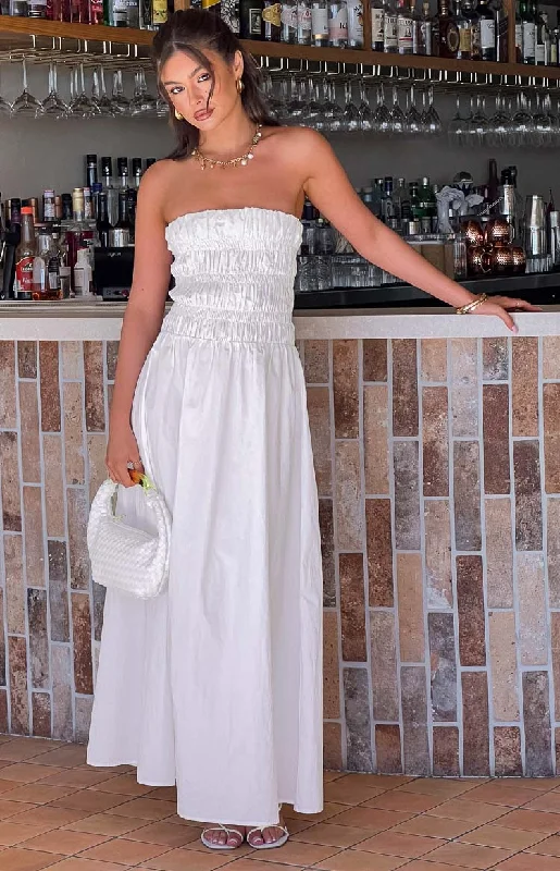 Benetti White Strapless Maxi Dress