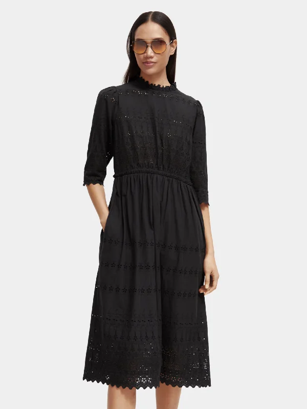 Broderie anglaise midi dress