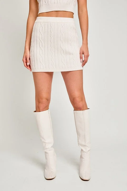 Cable Knit Obsession Sweater Mini Skirt