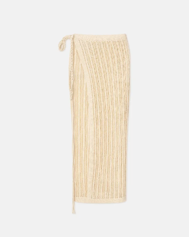 Namir - Crochet Sarong Skirt - Creme