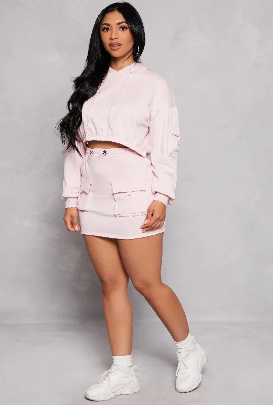 Almost Famous Fleece Cargo Pocket Mini Skirt