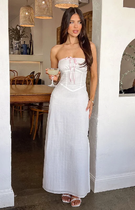 Vanity White Strapless Maxi Dress